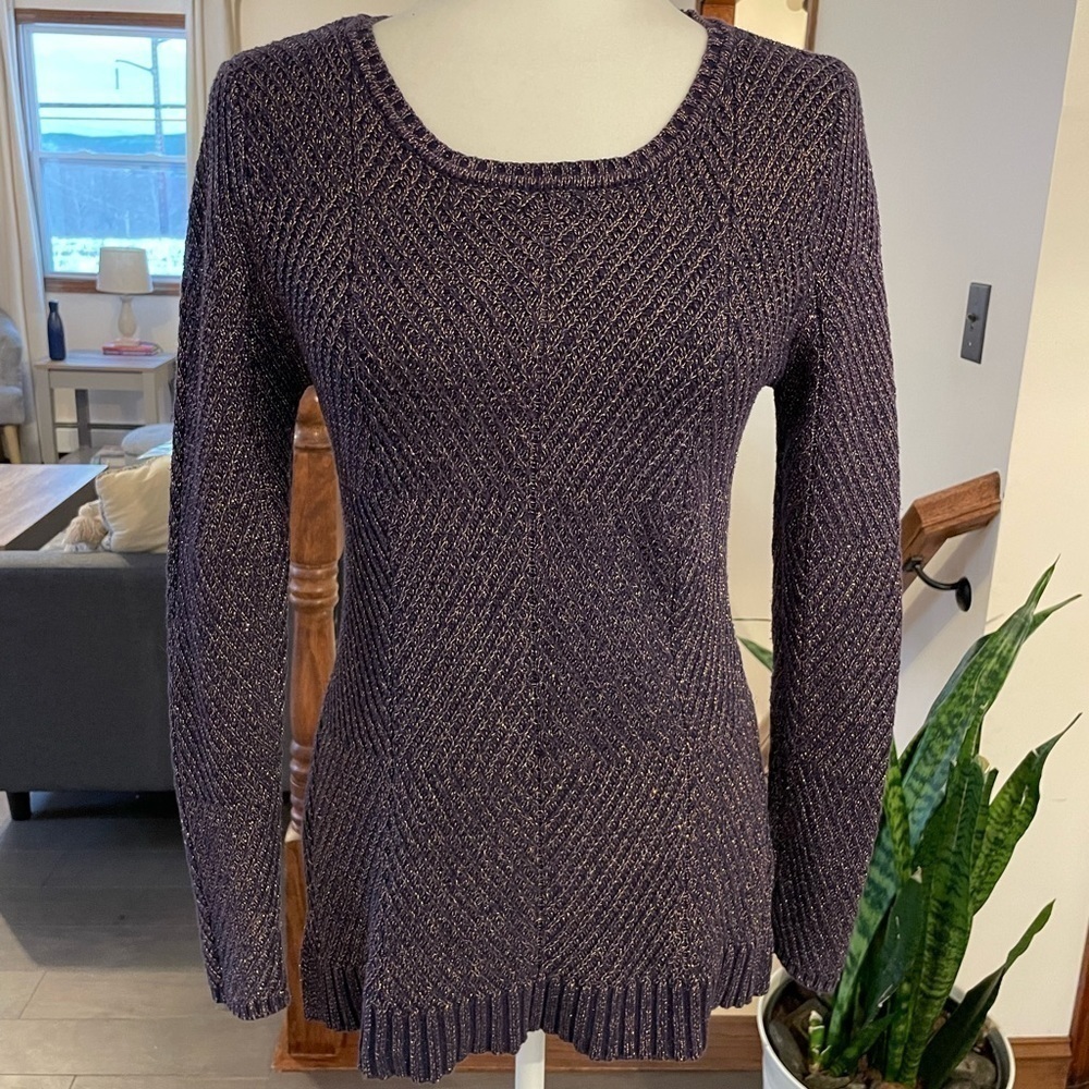 Simply Styled Women’s Crew neck Sweater Eggplant color. Large